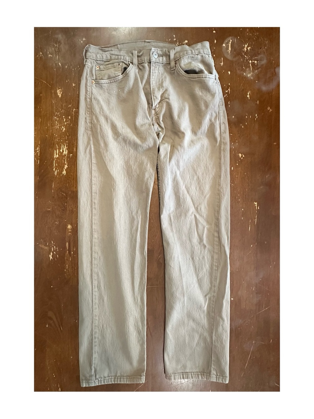 Levi's Men’s 505 Regular Fit Jeans in Light Khaki 32x32